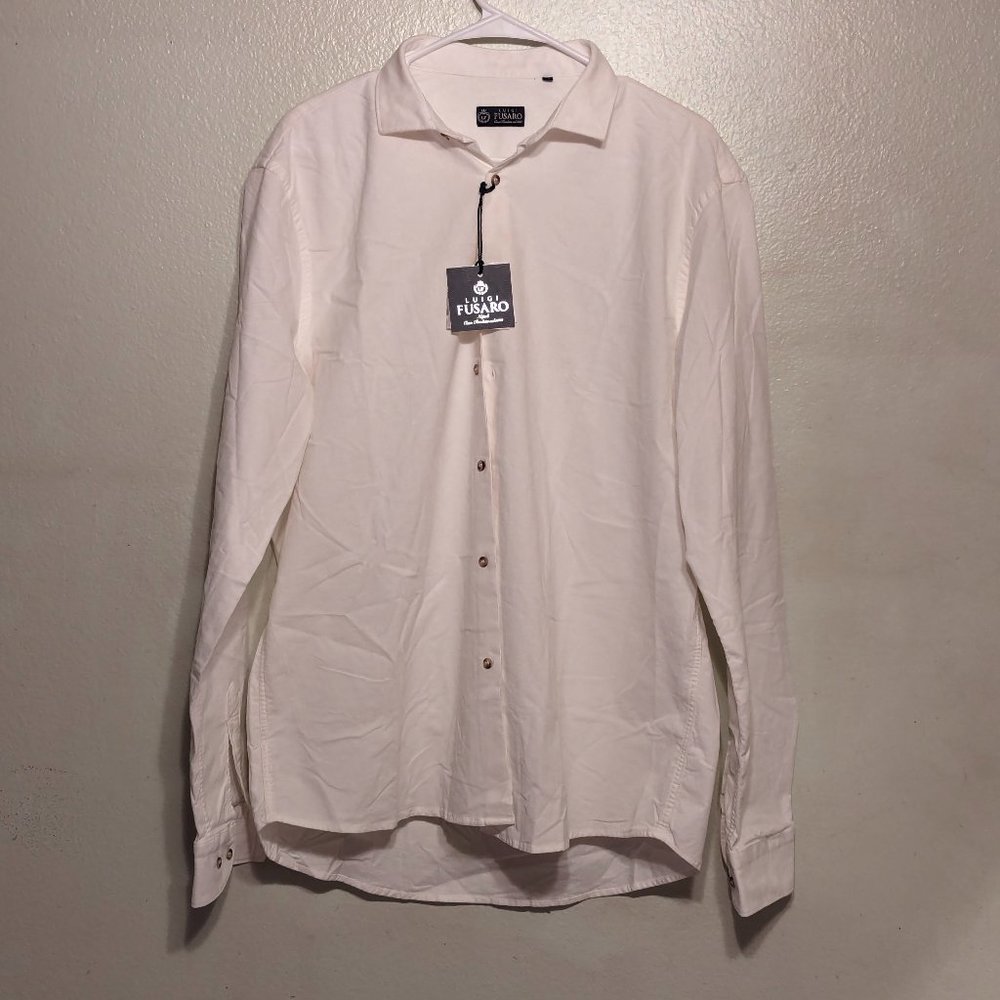Luigi Fusaro White Cotton Long Sleeved Shirt***